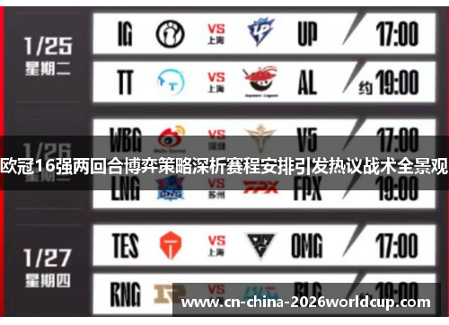 欧冠16强两回合博弈策略深析赛程安排引发热议战术全景观